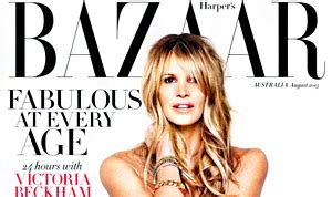 Elle MacPherson Topless on Harpers Bazaar, Recreates。